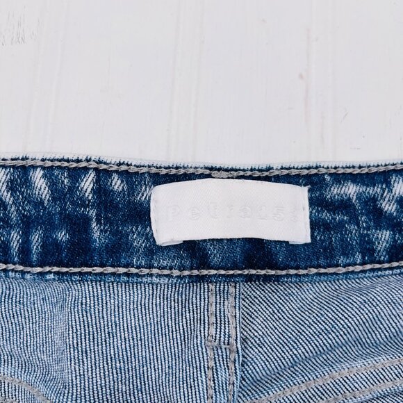 Petra 153 Jeans Distressed High-Rise Flare-Leg Jeans size 13/30 acid wash button - Picture 2 of 11